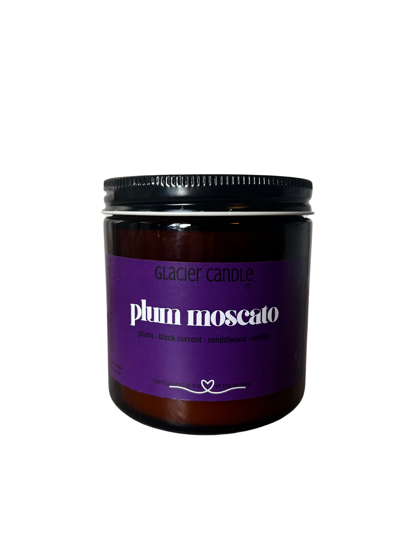 plum moscato 16oz amber jar