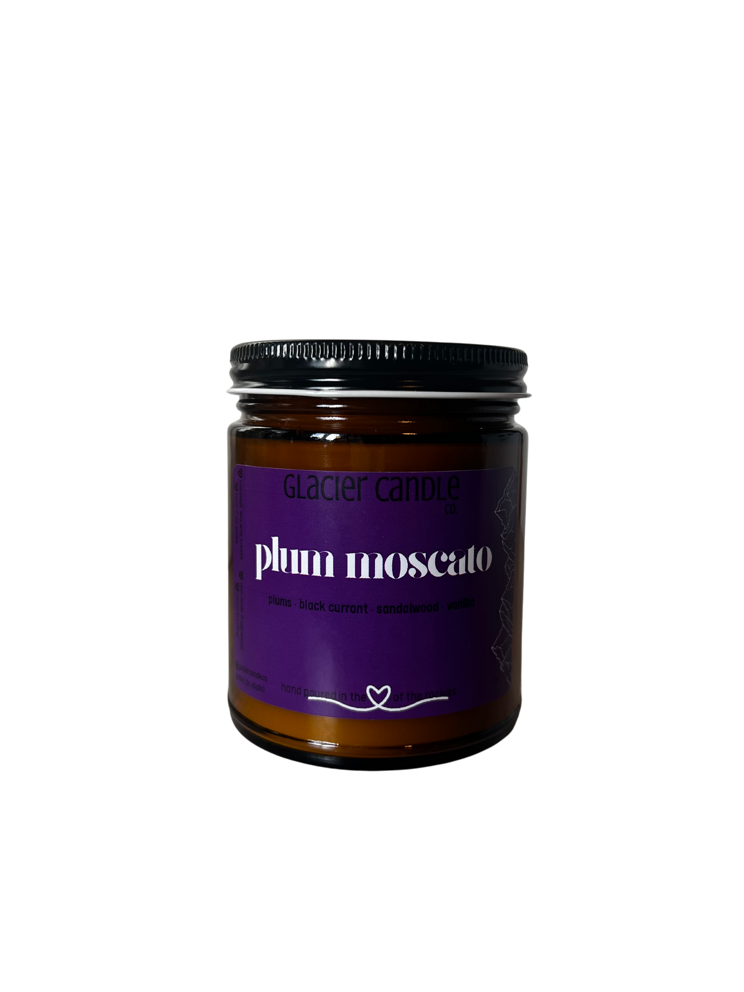 plum moscato 16oz amber jar