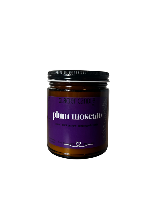 plum moscato 8oz amber jar